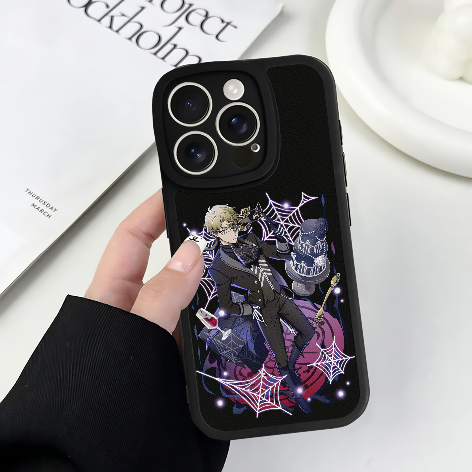 （画像用） 文豪ストレイドッグス Bungo Stray Dogs 【iPhone 16シリーズ対応】シリコンスマホケース（レザー調） 材質：シリコン